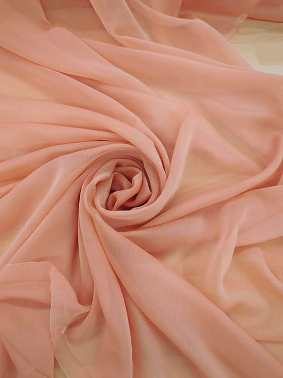 1 Yard Peach Two-Tone Sheer Chiffon Fabric Lightweight 58/59" Polyester with Elegant Color Shift